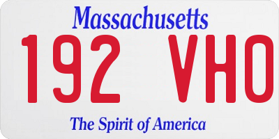 MA license plate 192VH0