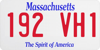 MA license plate 192VH1