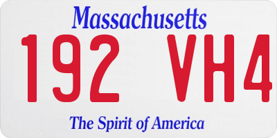 MA license plate 192VH4