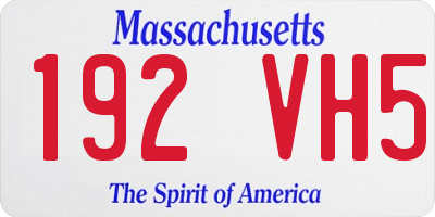 MA license plate 192VH5