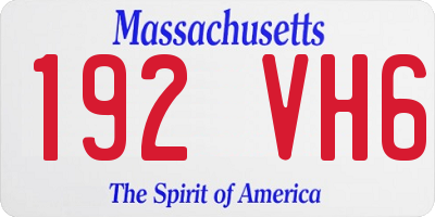 MA license plate 192VH6