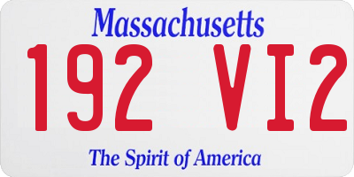 MA license plate 192VI2