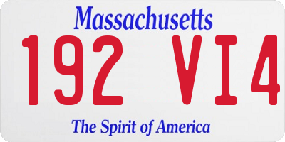 MA license plate 192VI4