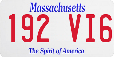 MA license plate 192VI6