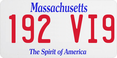 MA license plate 192VI9