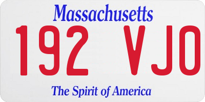 MA license plate 192VJ0