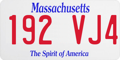 MA license plate 192VJ4