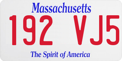 MA license plate 192VJ5