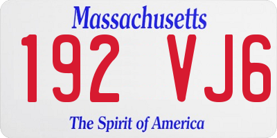MA license plate 192VJ6