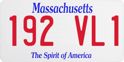 MA license plate 192VL1