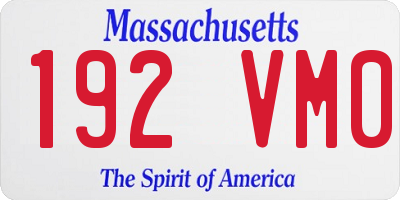 MA license plate 192VM0