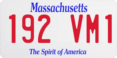 MA license plate 192VM1