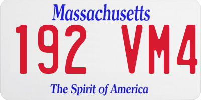 MA license plate 192VM4