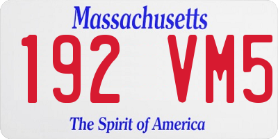 MA license plate 192VM5
