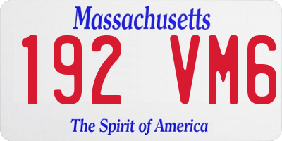 MA license plate 192VM6