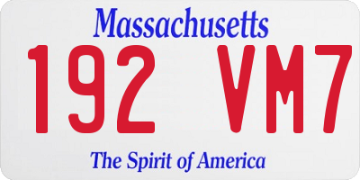 MA license plate 192VM7
