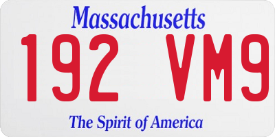 MA license plate 192VM9