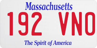 MA license plate 192VN0