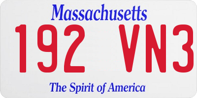 MA license plate 192VN3