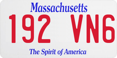 MA license plate 192VN6