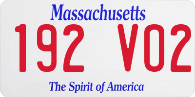 MA license plate 192VO2
