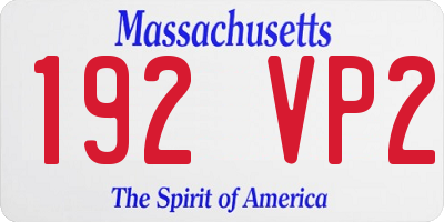 MA license plate 192VP2