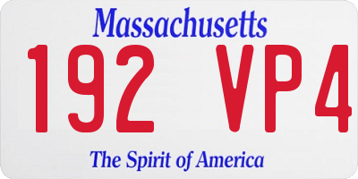 MA license plate 192VP4