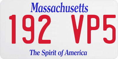 MA license plate 192VP5