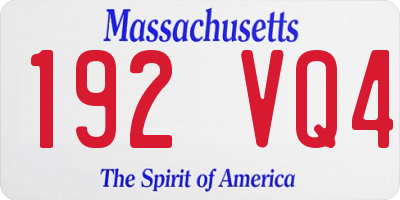 MA license plate 192VQ4
