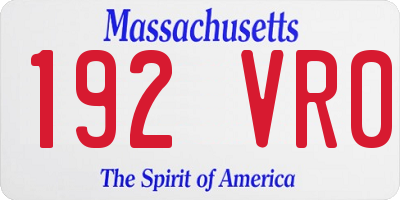 MA license plate 192VR0