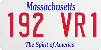 MA license plate 192VR1