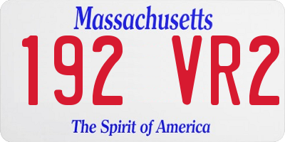 MA license plate 192VR2