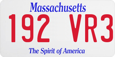 MA license plate 192VR3