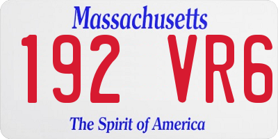 MA license plate 192VR6