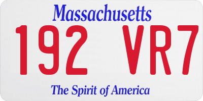 MA license plate 192VR7