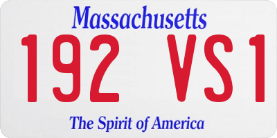 MA license plate 192VS1