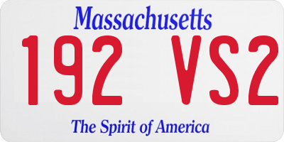 MA license plate 192VS2