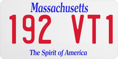 MA license plate 192VT1