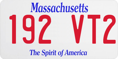 MA license plate 192VT2