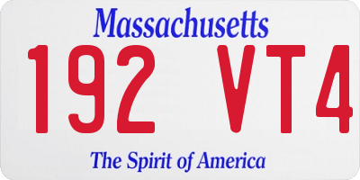 MA license plate 192VT4
