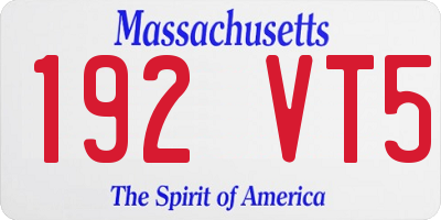 MA license plate 192VT5