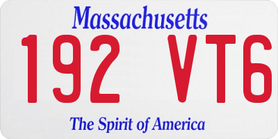 MA license plate 192VT6