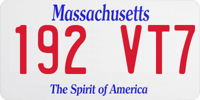 MA license plate 192VT7