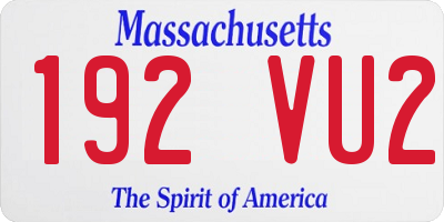 MA license plate 192VU2