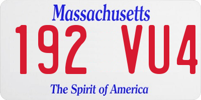 MA license plate 192VU4