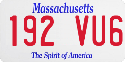 MA license plate 192VU6