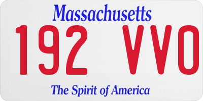 MA license plate 192VV0