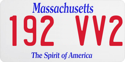 MA license plate 192VV2