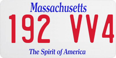 MA license plate 192VV4
