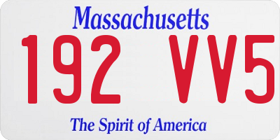 MA license plate 192VV5